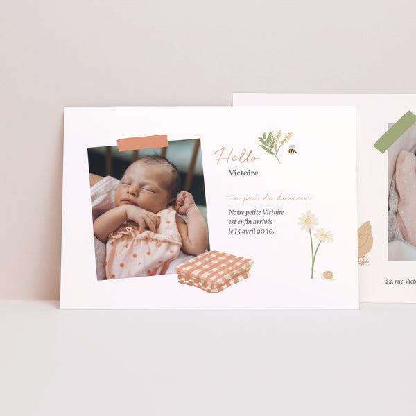 Faire-part Naissance Paysage Bullet journal Printemps photo