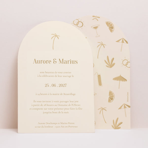 Faire-part Mariage Arche Sous le sunlight photo