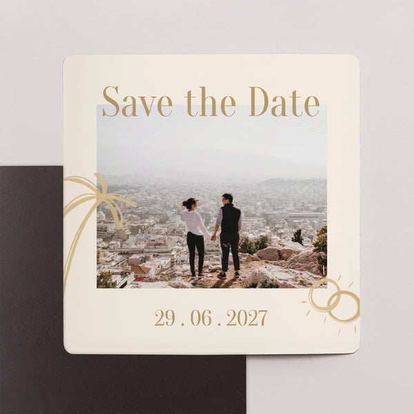 Save the date Mariage Lot de 9, magnétique Sous le sunlight photo