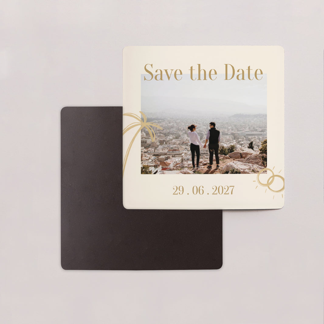 Save the date Mariage Lot de 9, magnétique Sous le sunlight photo N° 2