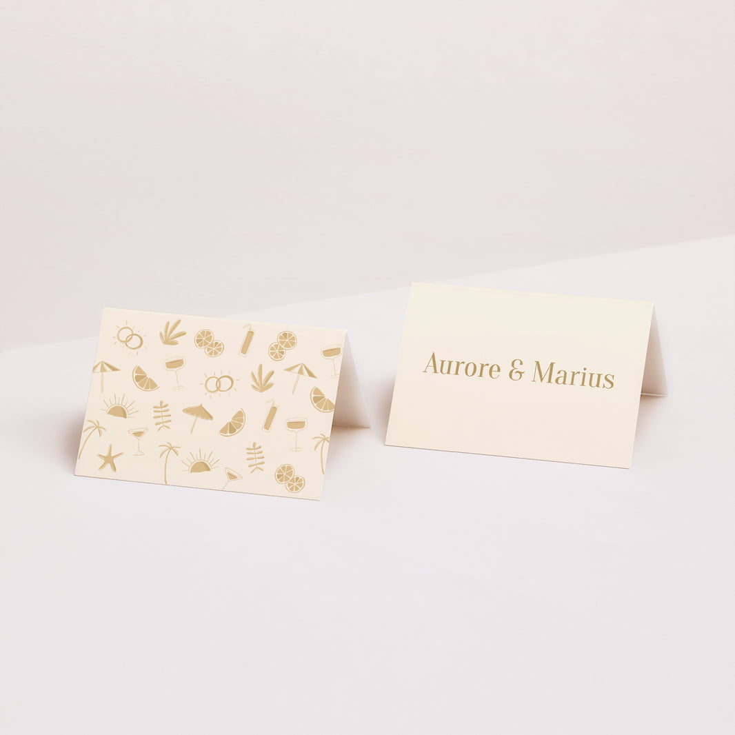 Marque-place Mariage 2 volets Sous le sunlight photo N° 1