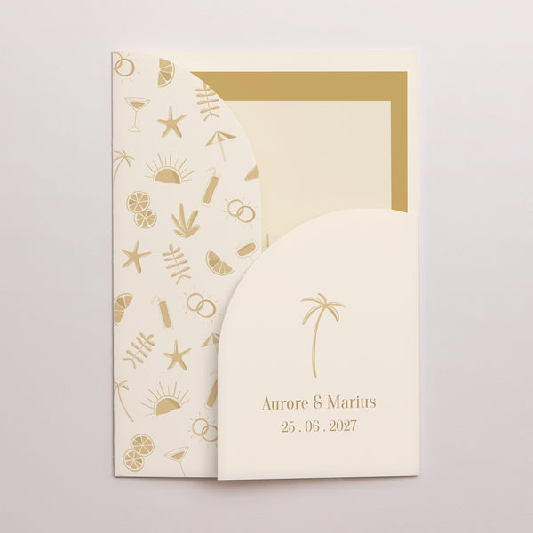 Faire-part Mariage Pochette 2 cartes Sous le sunlight photo