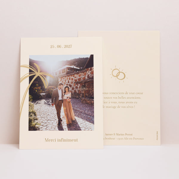 Remerciements Mariage Portrait Sous le sunlight photo