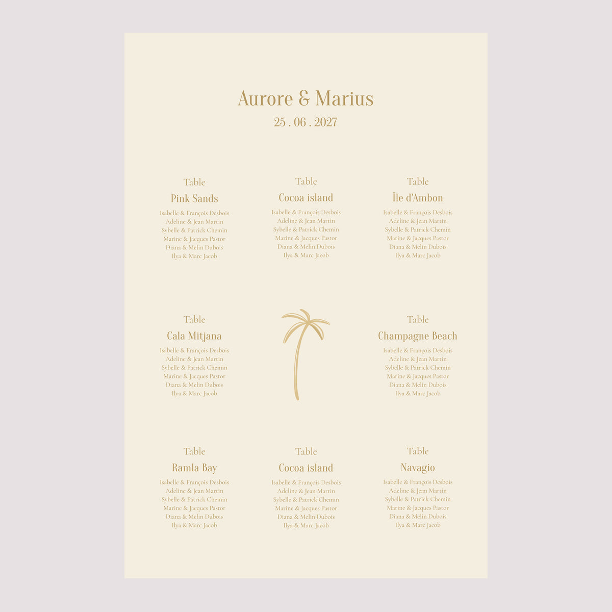 Plan de table Mariage Portrait Sous le sunlight photo N° 2