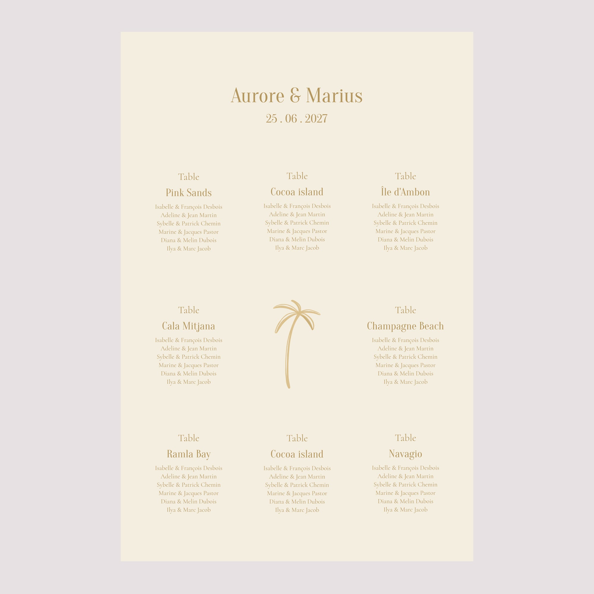 Plan de table Mariage Portrait Sous le sunlight photo N° 2