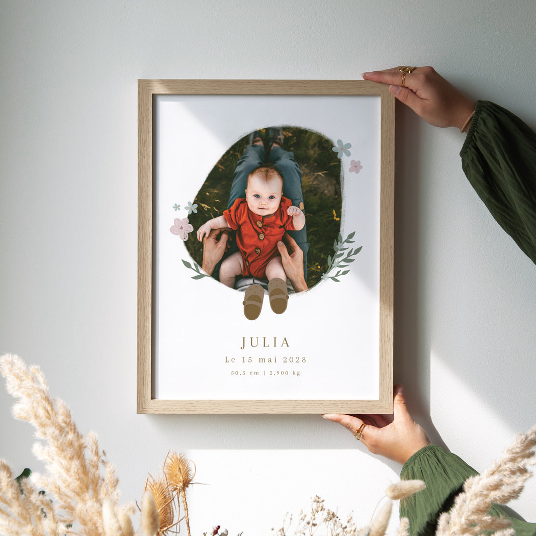 Affiche Naissance Portrait Petits pas dans les champs photo N° 2