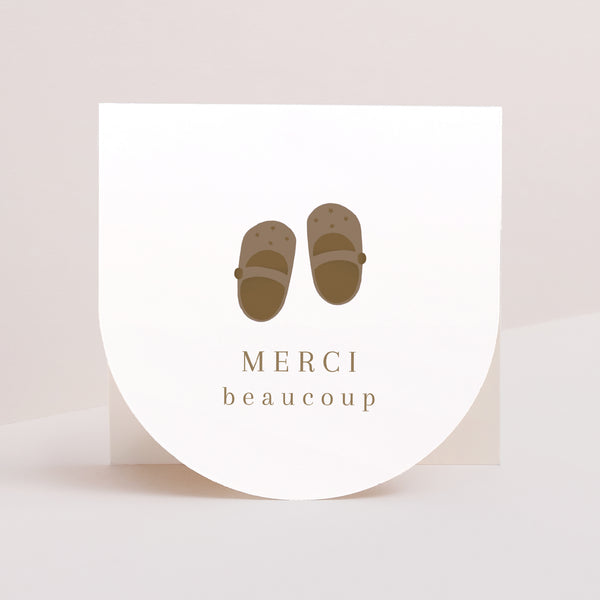 Remerciements Naissance Carré double volet demi-lune Petits pas dans les champs photo