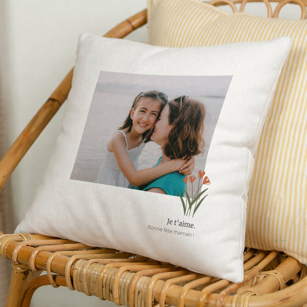 Coussin Objets Beige naturel Tulipes photo