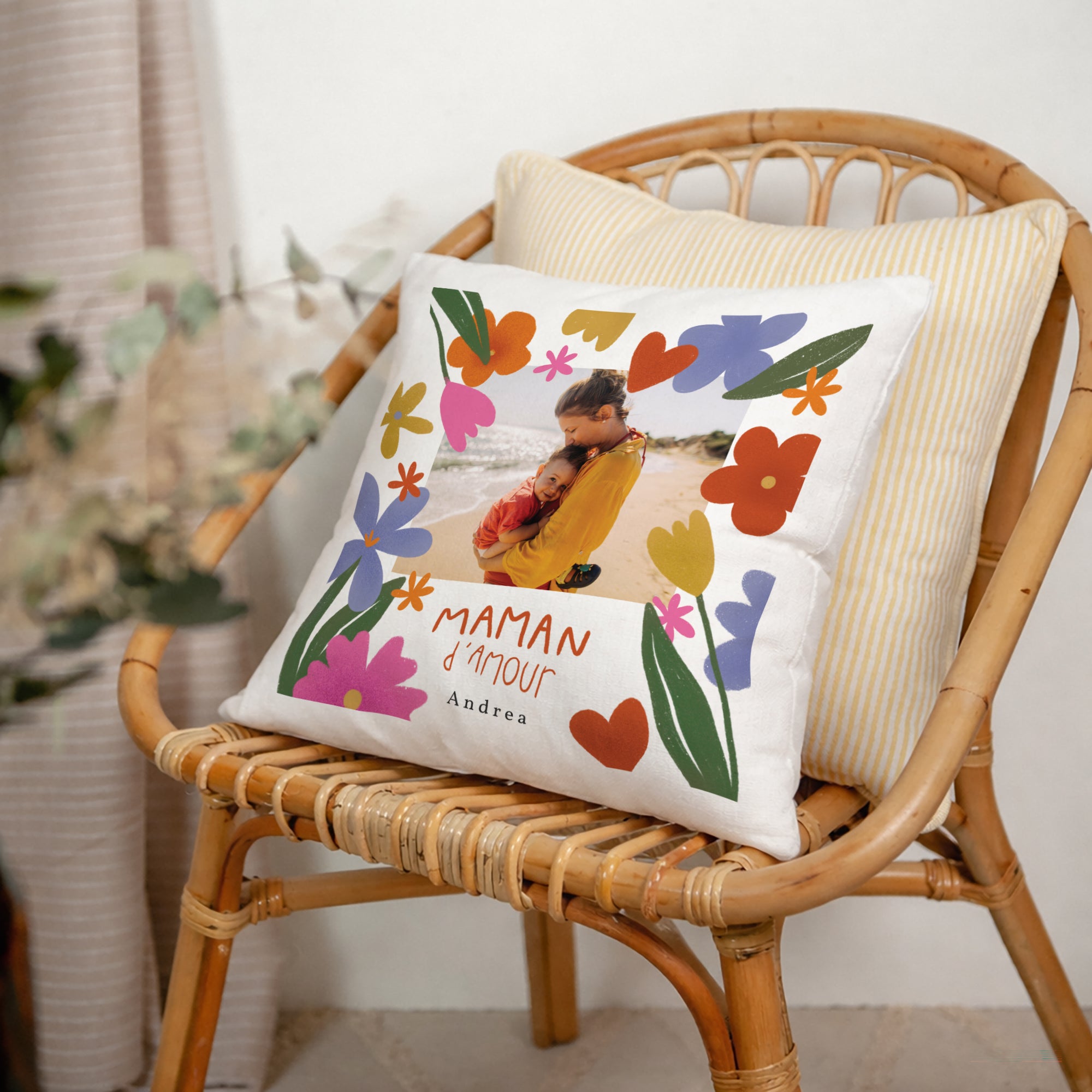 Coussin Objets Beige naturel Maman d'Amour II photo N° 2