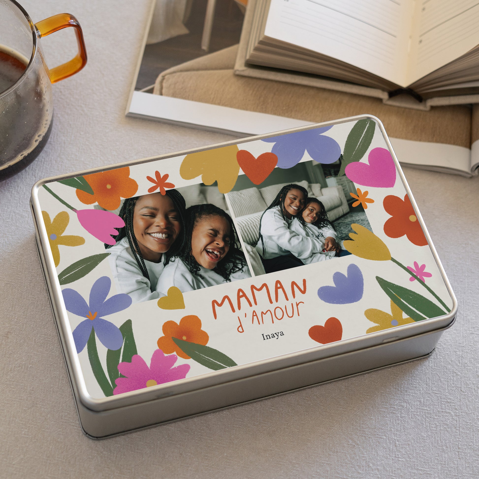 Boite métallique rectangle, garnie de chocolats Maman d'Amour II photo N° 2