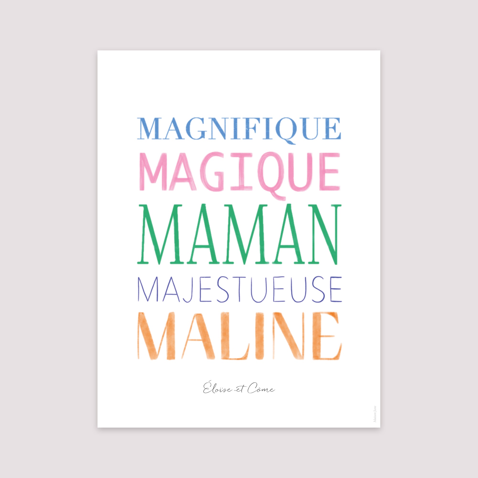 Affiche Portrait 30 x 40 cm Mots d'Amour photo N° 2