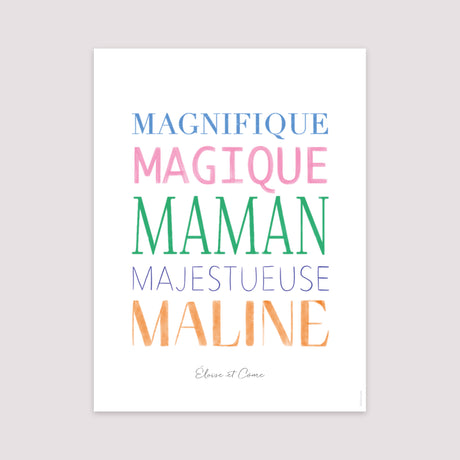Affiche Portrait 30 x 40 cm Mots d'Amour