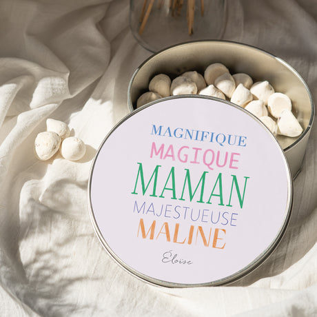 Boite métallique Objets Ronde Mots d'Amour