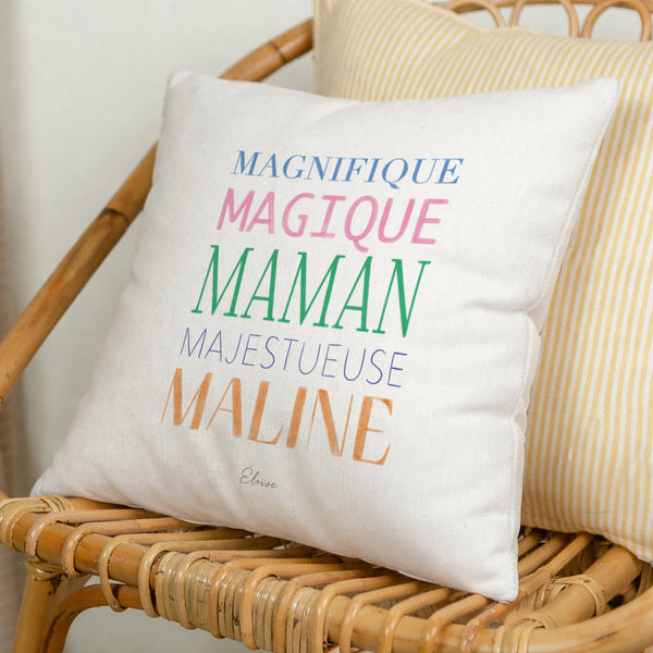 Coussin Objets Beige naturel Mots d'Amour photo