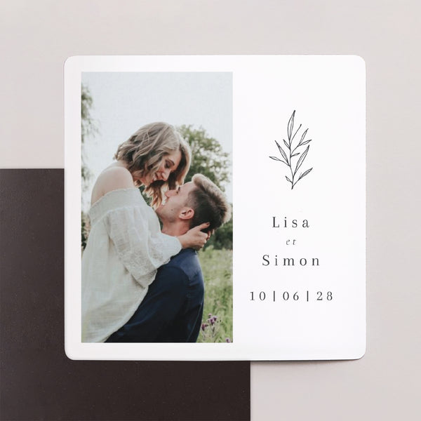 Save the date Mariage Lot de 9, magnétique Brin épuré photo
