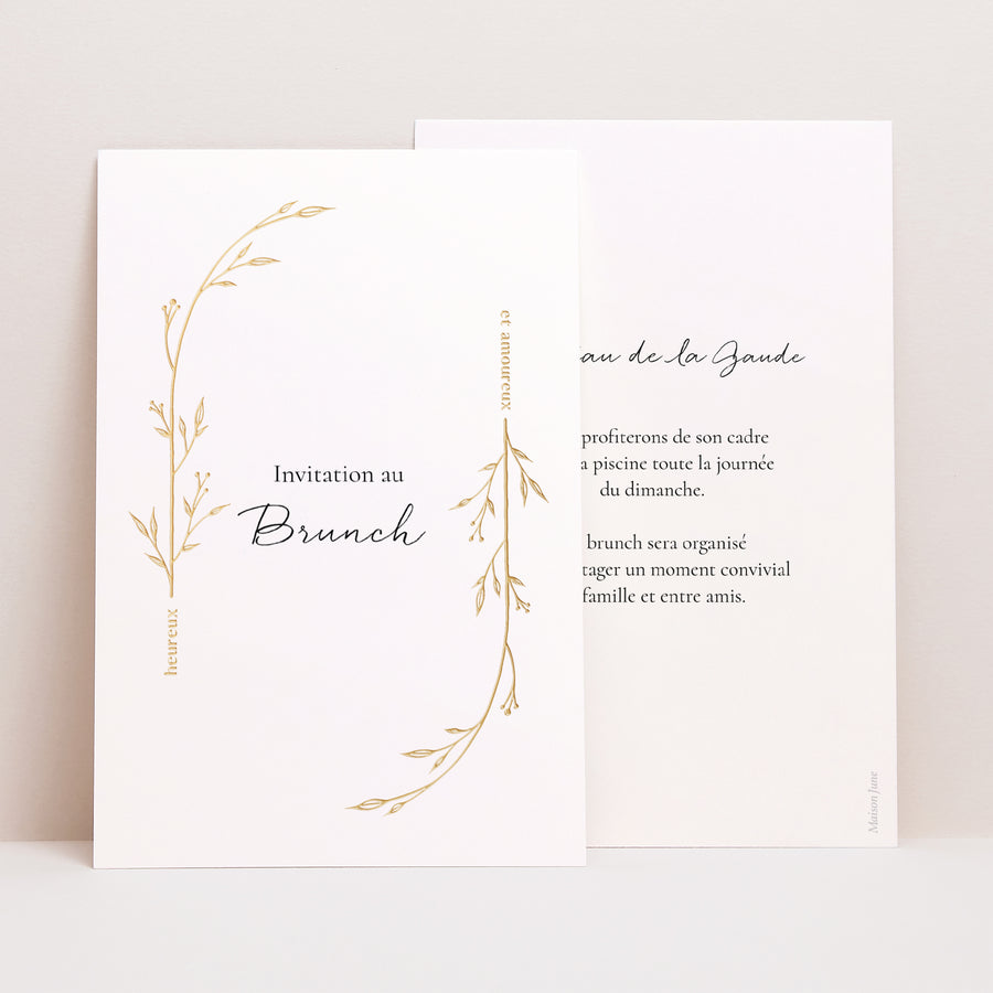 Invitations Mariage Portrait Petits Mots Fleuris photo