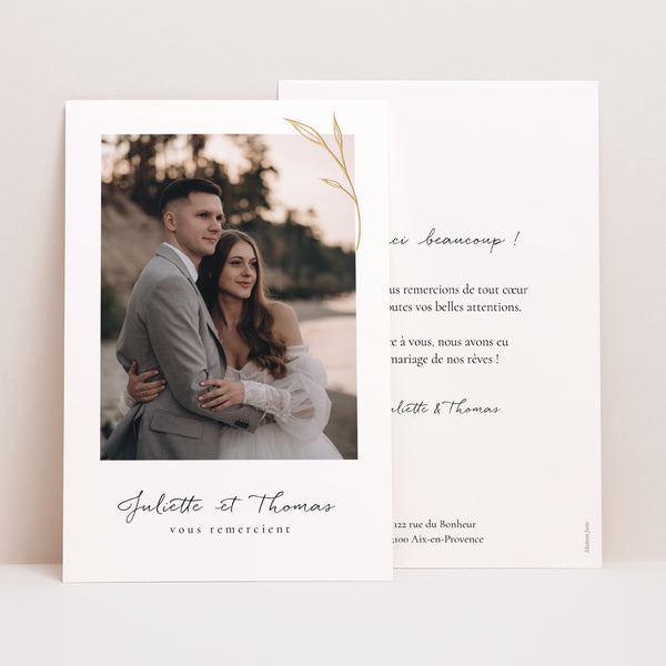Remerciements Mariage Portrait Petits Mots Fleuris photo