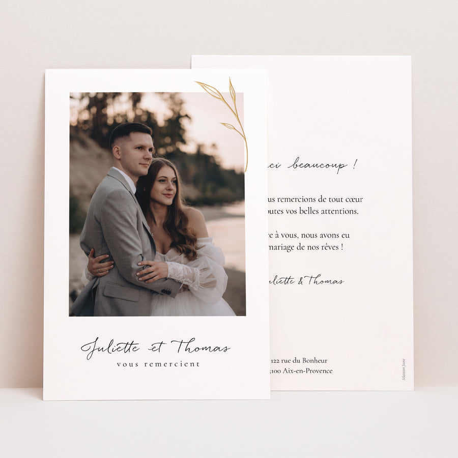Remerciements Mariage Portrait Petits Mots Fleuris photo