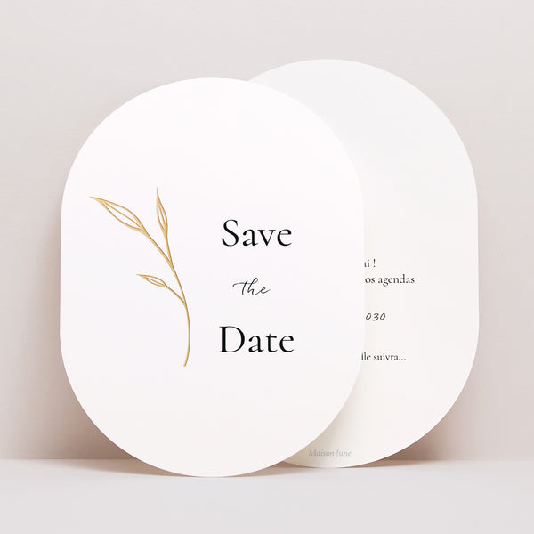 Save the date Mariage Ovale Petits Mots Fleuris photo