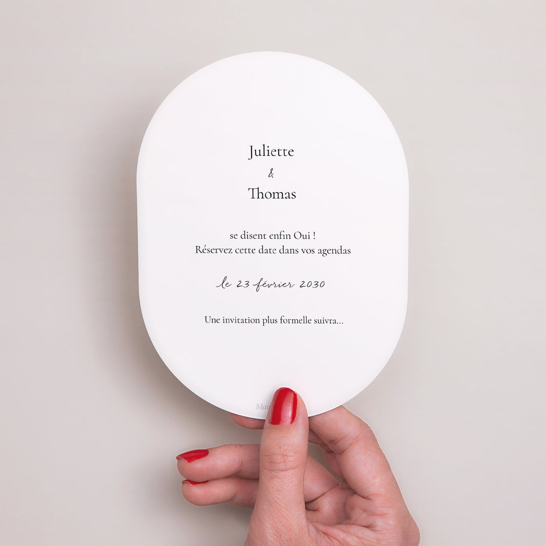 Save the date Mariage Ovale Petits Mots Fleuris photo N° 3