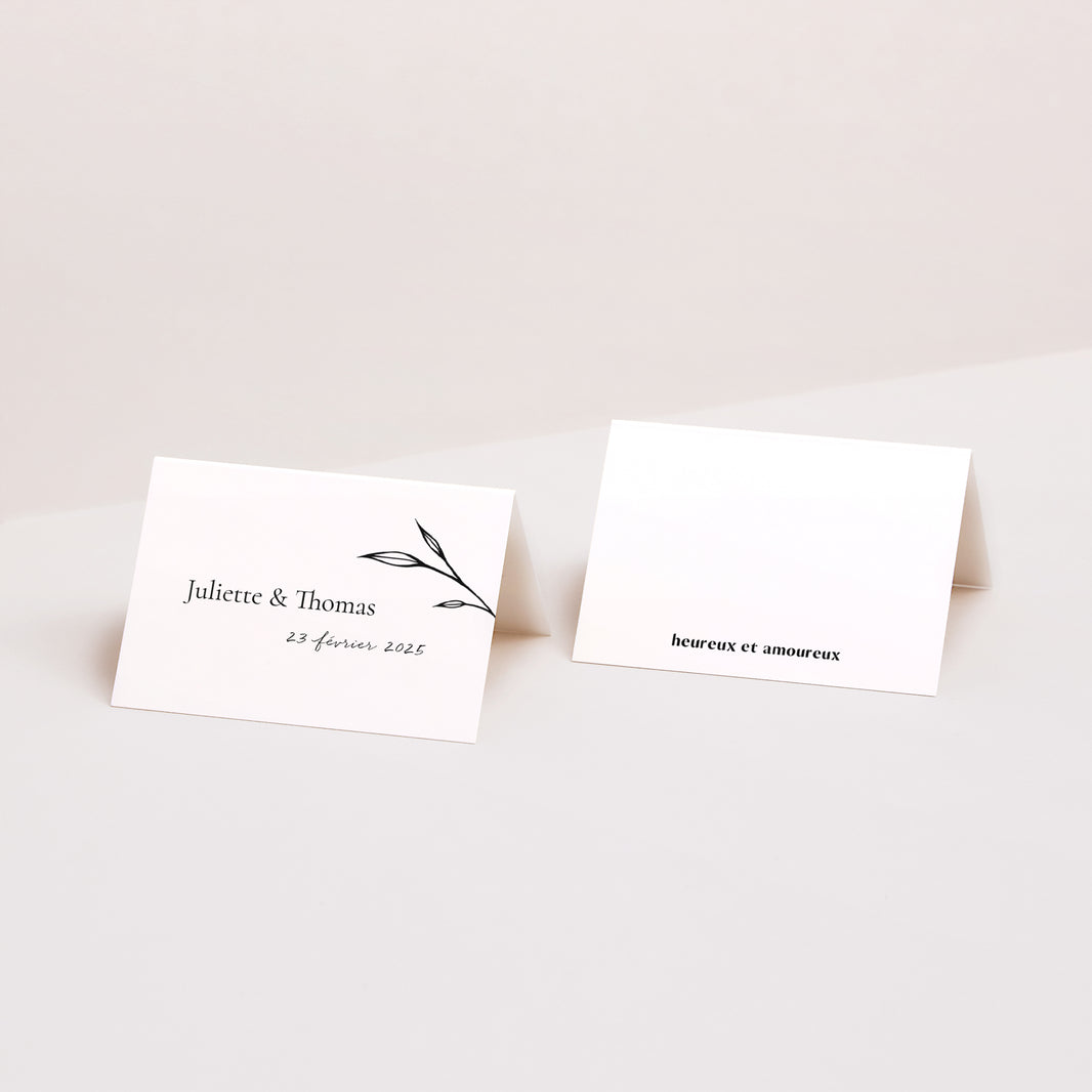 Marque-place Mariage 2 volets Petits Mots Fleuris photo N° 1