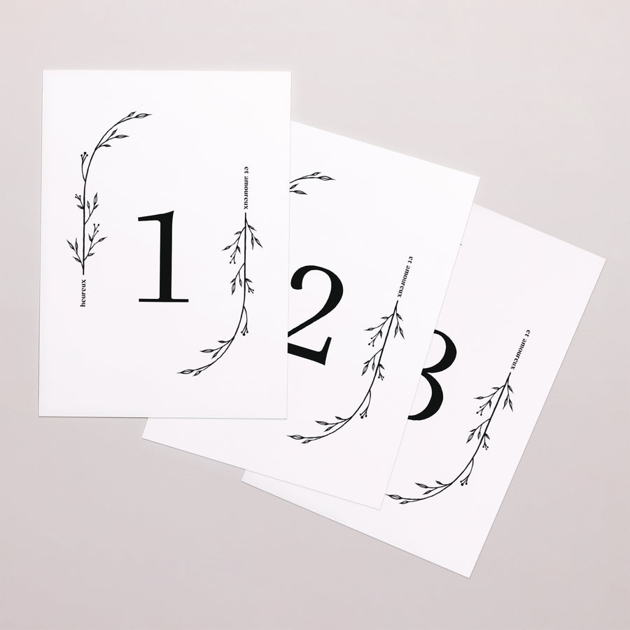 Marque table Mariage Rectangle Petits Mots Fleuris photo