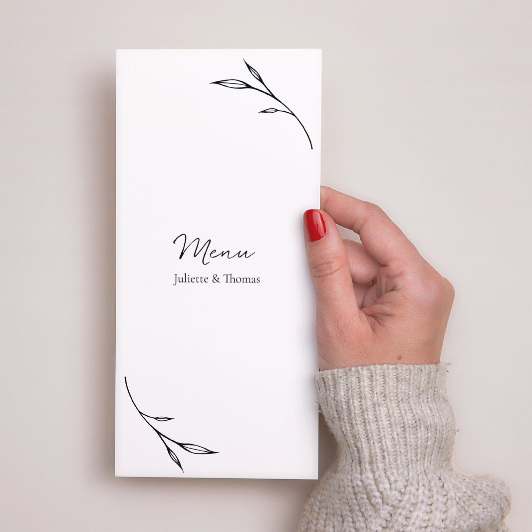 Menu Mariage Panoramique portrait Petits Mots Fleuris photo N° 2