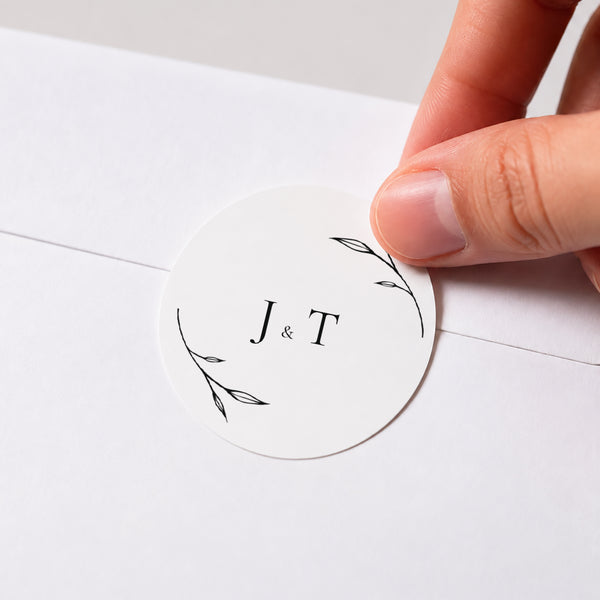 Sticker Mariage Rond Petits Mots Fleuris photo