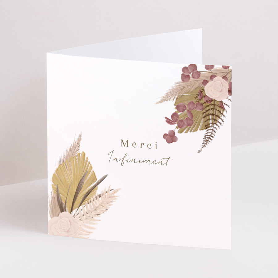Remerciements Mariage Carré double volet Médaillon Bohème photo