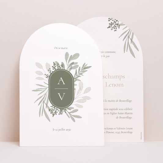 Faire-part Mariage Arche Gélule Végétale photo