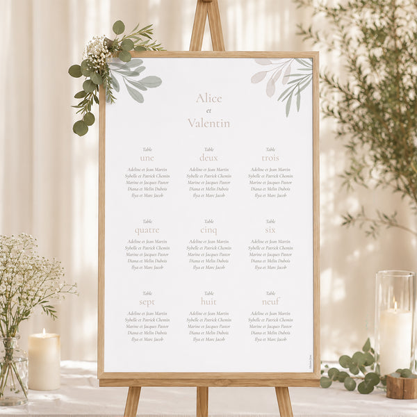 Plan de table Mariage Portrait Gélule Végétale photo