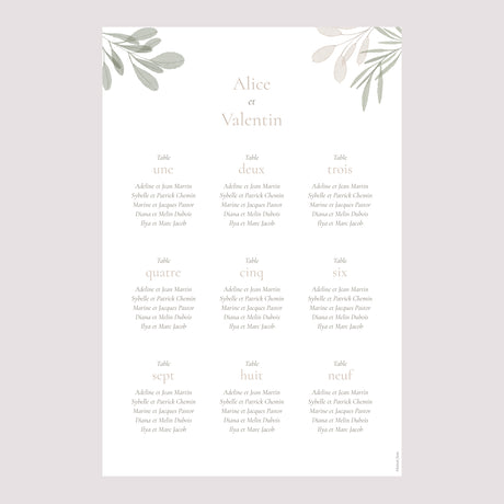Plan de table Mariage Portrait Gélule Végétale