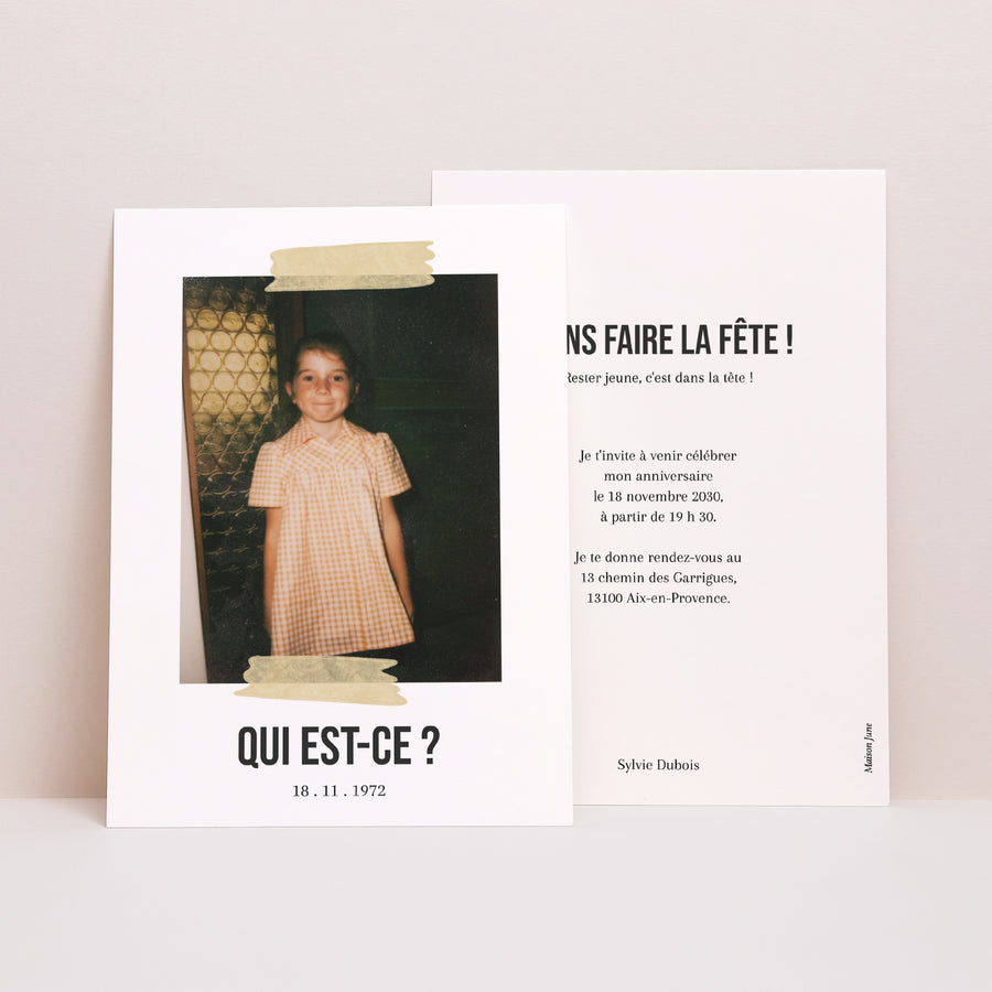 Invitations Anniversaire Adulte Portrait Qui est-ce ? photo
