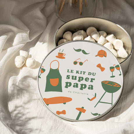 Boite métallique Objets Ronde Kit du super papa