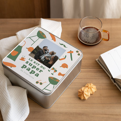 Boite métallique Objets Carrée Kit du super papa