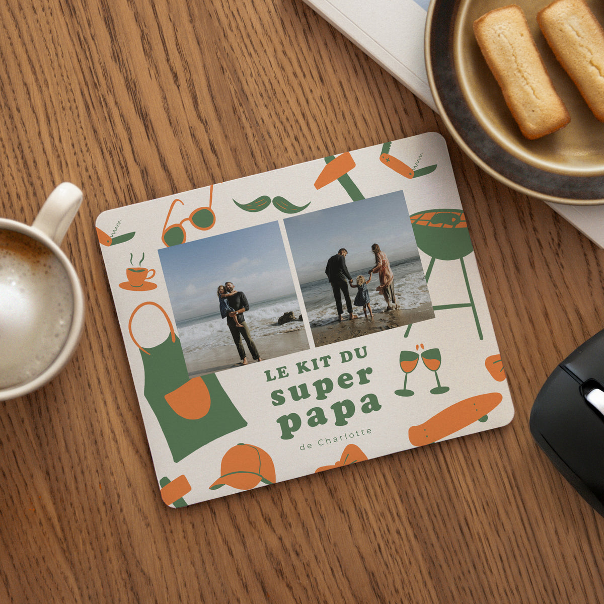 Tapis de souris Objets Rectangle Kit du super papa photo N° 1