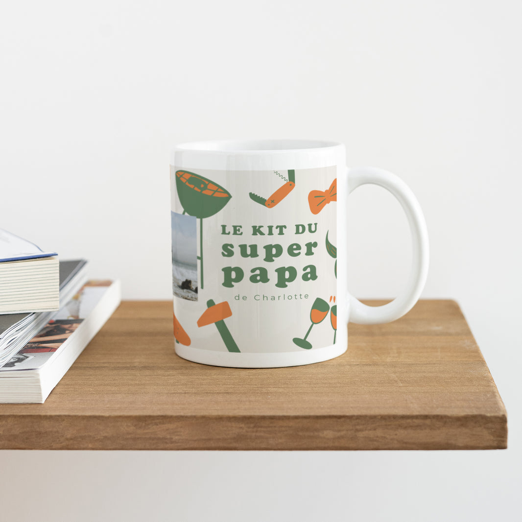 Mug Objets Blanc Kit du super papa photo N° 4