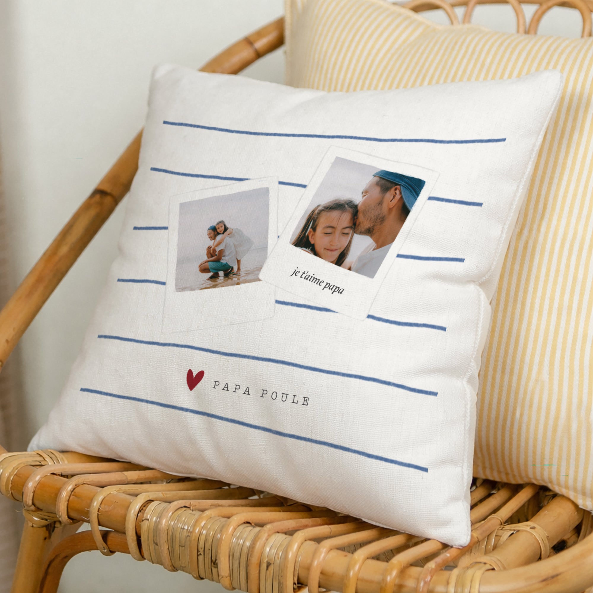 Coussin Objets Beige naturel Papa poule photo N° 1