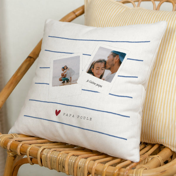 Coussin Objets Beige naturel Papa poule photo