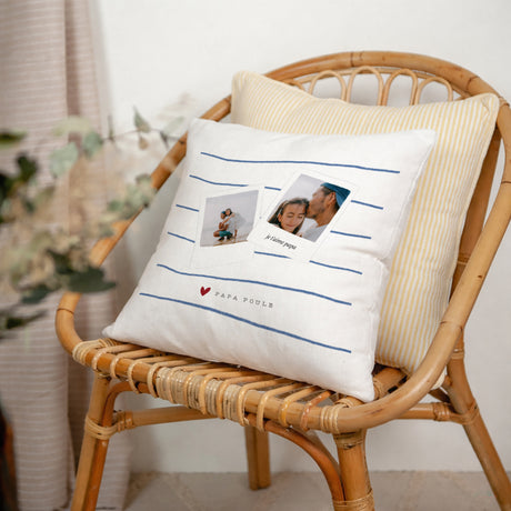 Coussin Objets Beige naturel Papa poule
