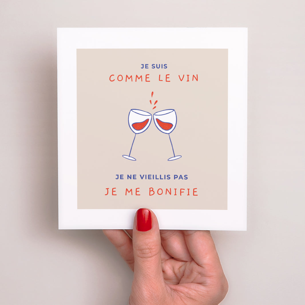 Invitations Anniversaire Adulte Carré Du vin et des copains photo N° 2