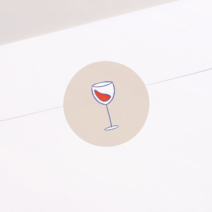 Sticker Anniversaire Adulte Rond Du vin et des copains photo