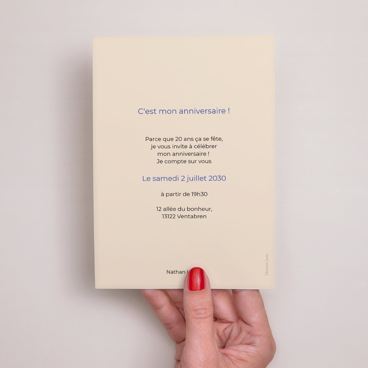 Invitations Anniversaire Adulte Portrait POP bleu photo N° 3