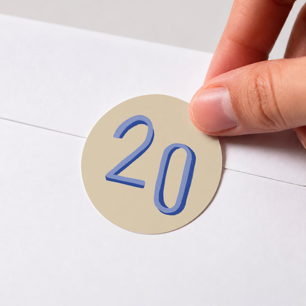 Sticker Anniversaire Adulte Rond POP bleu photo