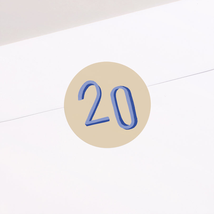 Sticker Anniversaire Adulte Rond POP bleu photo
