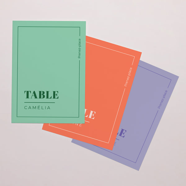 Marque table Mariage Rectangle Pop & love photo