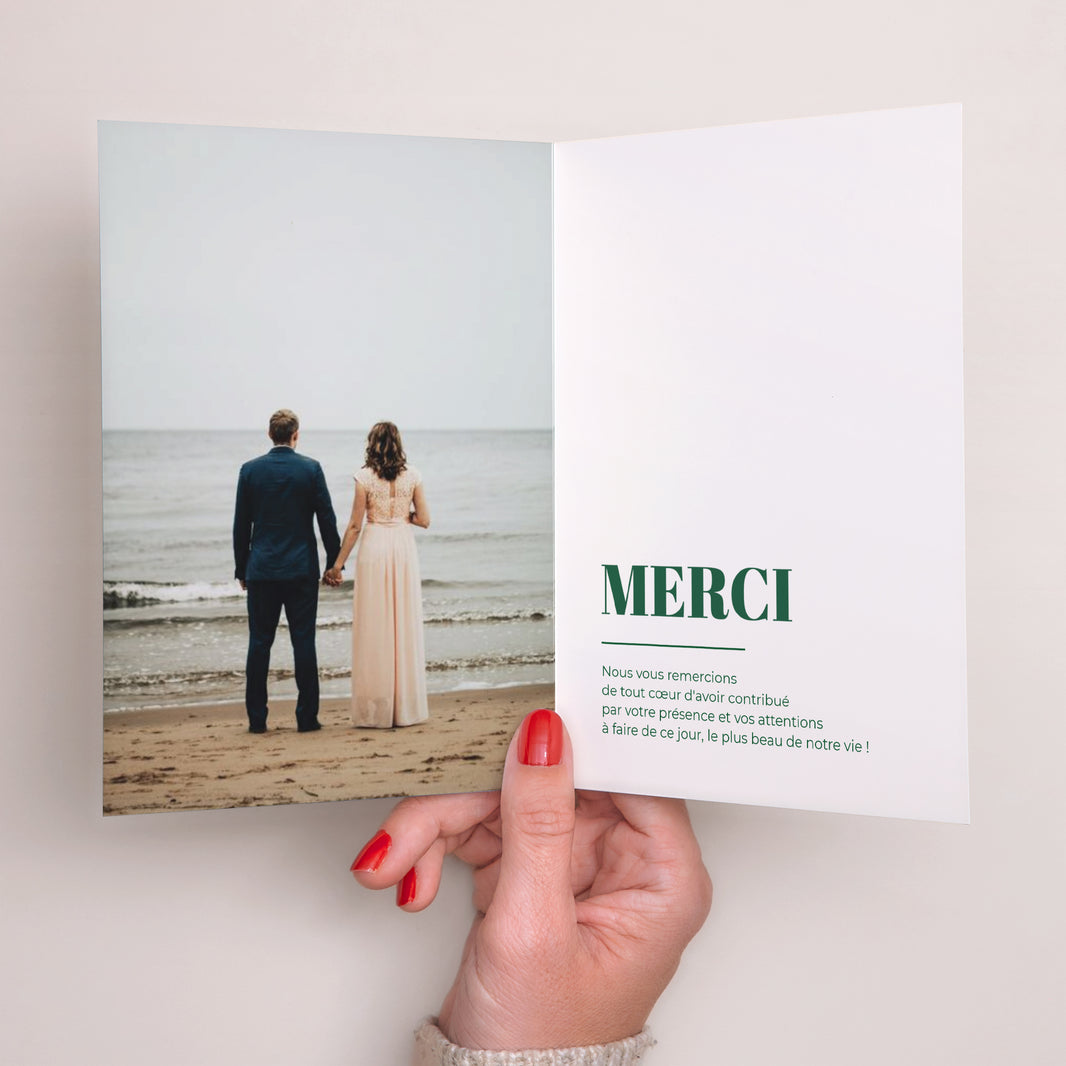 Remerciements Mariage Portrait double volet pop & love photo N° 2