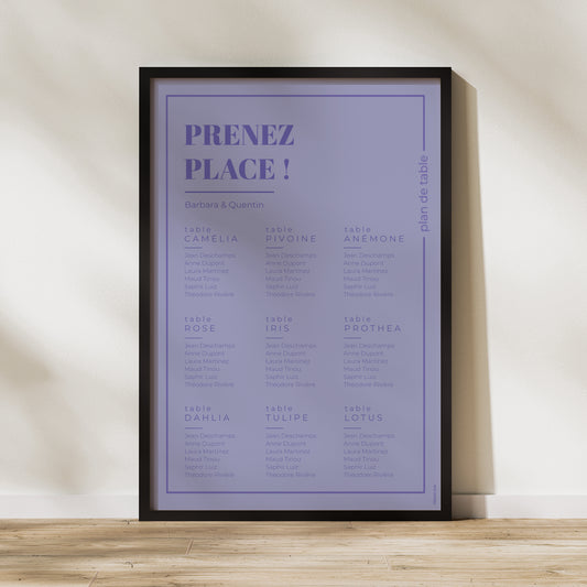 Plan de table Mariage Portrait pop & love photo