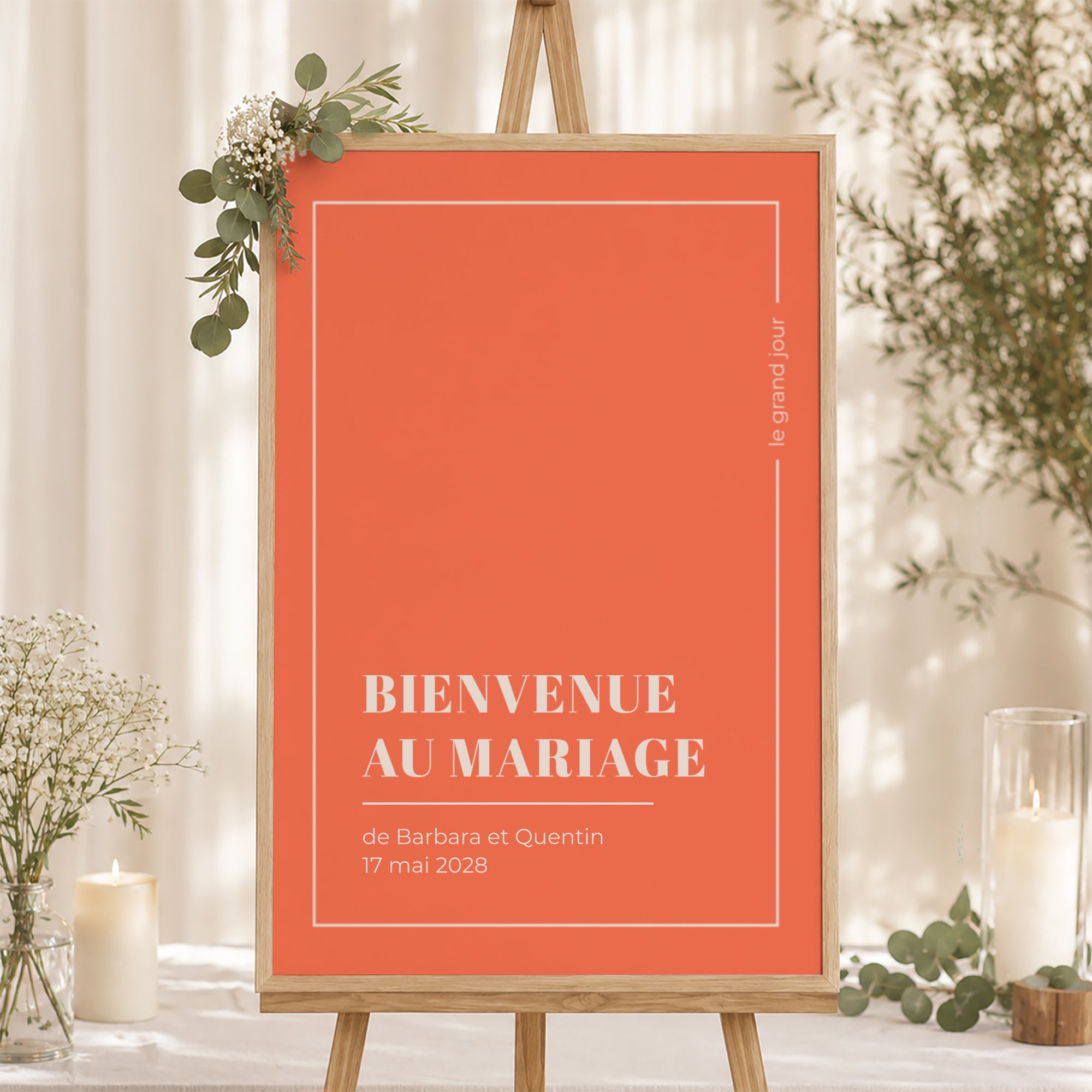 Panneau bienvenue Mariage Portrait 60 x 90 cm Pop & love photo N° 1