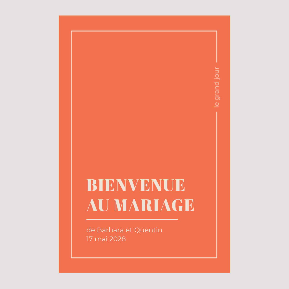Panneau bienvenue Mariage Portrait 60 x 90 cm Pop & love photo N° 2